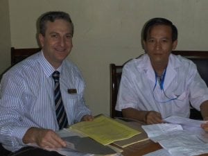 Dr Carrigy and Dr Ravuth - in Cambodia