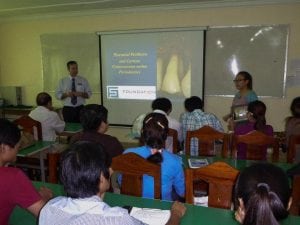 Dr Carrigy lecturing the final year students